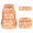 Daisy B/Orange, variant on Teen Backpack Set with Insulated Lunch Bag & Pencil Case, Water-Resistant Nylon School Bag（Daisy B/Orange）