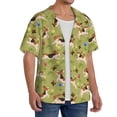 thumbnail image 2 of KLL Running Beagle Print Men's Shirt Short Sleeve Button Down Summer Cuba Beach Shirts- 3X-Large, 2 of 5