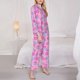 thumbnail image 3 of Fotbe Donuts Conjunto de Pijama de Manga Larga para Mujer con Estampado, Ropa de Dormir de 2 Piezas, Conjunto de Casa Suave y Cómodo con Bolsillos-Medium, 3 of 7