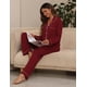 thumbnail image 2 of Conjunto de pijama ZMJ para mujer, camisa de manga larga y pantalones, 2 of 9
