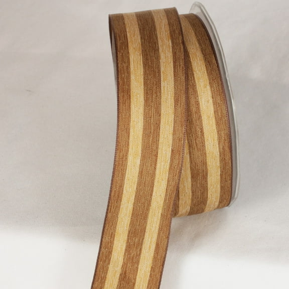 The Ribbon People Brown Rough Striped Wired Craft Ribbon 1.5" x 27 Yards