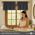 thumbnail image 5 of Native Fab Set of 2 Valance Curtains for Windows 54"x18" for Living Room Bedroom Kitchen Windows Bathroom, Farmhouse Vintage Curtain Valances Rod Pocket - Grey, 5 of 7
