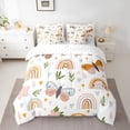 thumbnail image 2 of Manfei Cartoon Rainbow Bedding Comforter Set 7 Pieces, Butterfly Leaf Full Bedding Set, 2 of 7