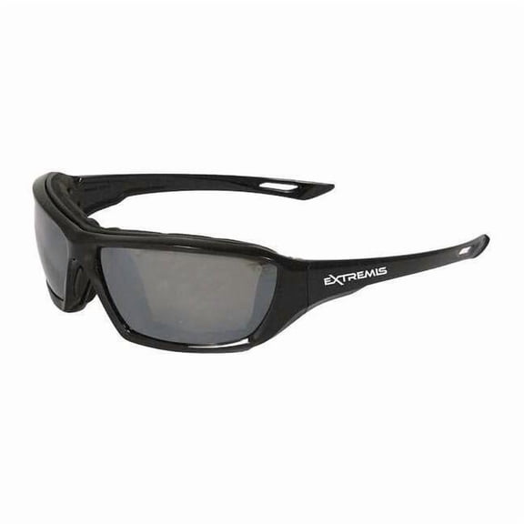 Extremis, Safety Glasses, Anti-Fog, Silver Mirror Lens, Black Frame, Full-Frame