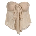 thumbnail image 4 of Lace Top Mesh Stitching Through Irregular Waist Waist Blouse Woman, 4 of 4