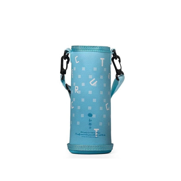 Bearachild Funda para botella de agua, para oficina, escuela, senderismo, gimnasio, entrenamiento, café, funda de ventosa, tarro, bolsa aislante, Cocina y Comedor Azul 6.5x18cm Bearachild HA069906-03