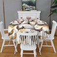 thumbnail image 2 of White Chicken Breed Pattern Round Tablecloth 60"x60",Wrinkle Wipeable Table Cloth for Kitchen Dining Room Picnic Patio Party, 2 of 6