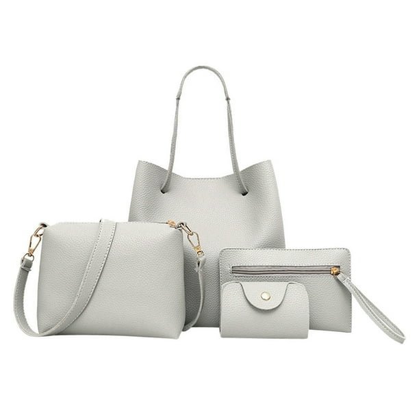 Conjunto de 4 bolsos y carteras para mujer, bolso de mano, cartera, tarjetero, bolso de moda para mujer, regalo para mujer y niña.