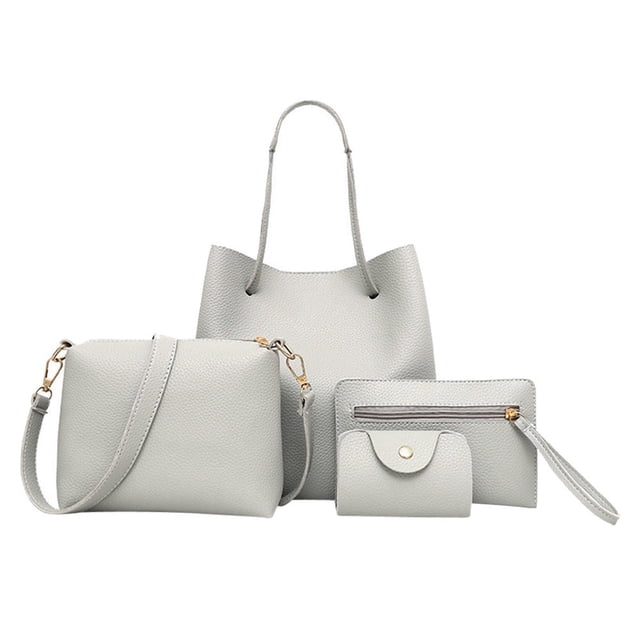 Conjunto de 4 bolsos y carteras para mujer, bolso de mano, cartera, tarjetero, bolso de moda para mujer, regalo para mujer y niña.