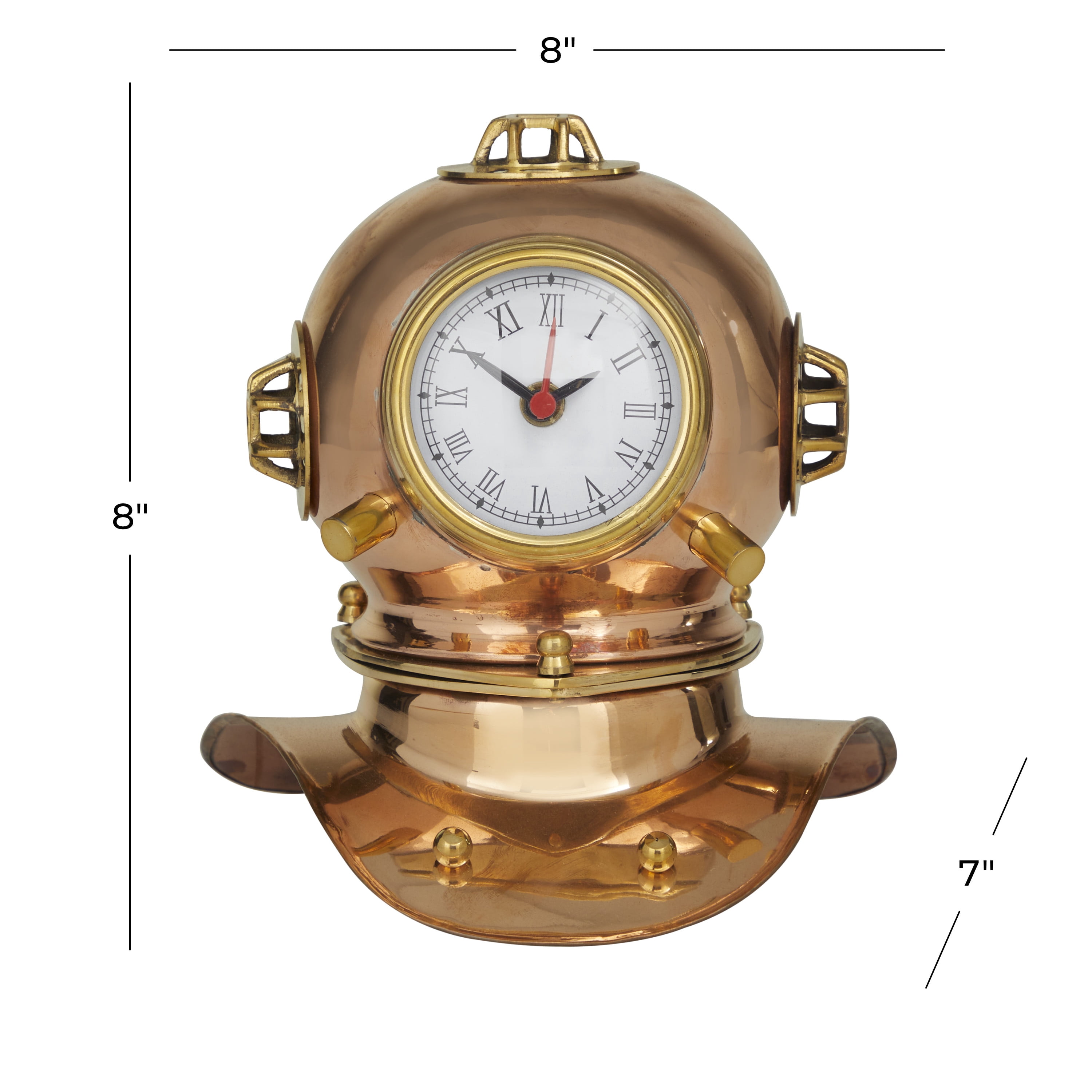DecMode 8" Copper Brass Diver Helmet Clock