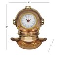 thumbnail image 3 of DecMode 8" Copper Brass Diver Helmet Clock, 3 of 7