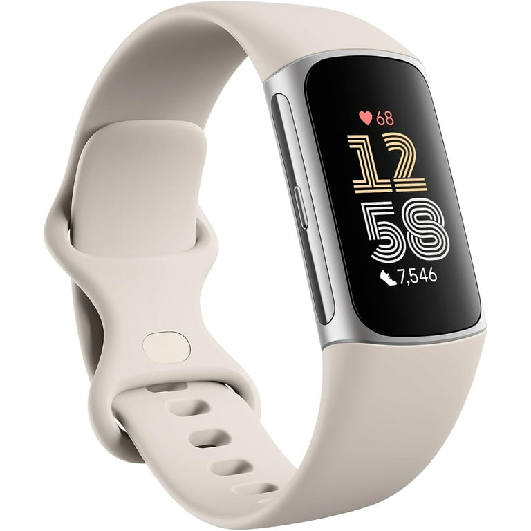 Fitbit, Fitness Tracker Smartwatch, Charge 6, Porcelain/Silver 