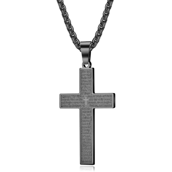 Stainless Steel Men's Necklaces Cross Black Chain Mens Necklace Pendant Necklace Gifts For Men