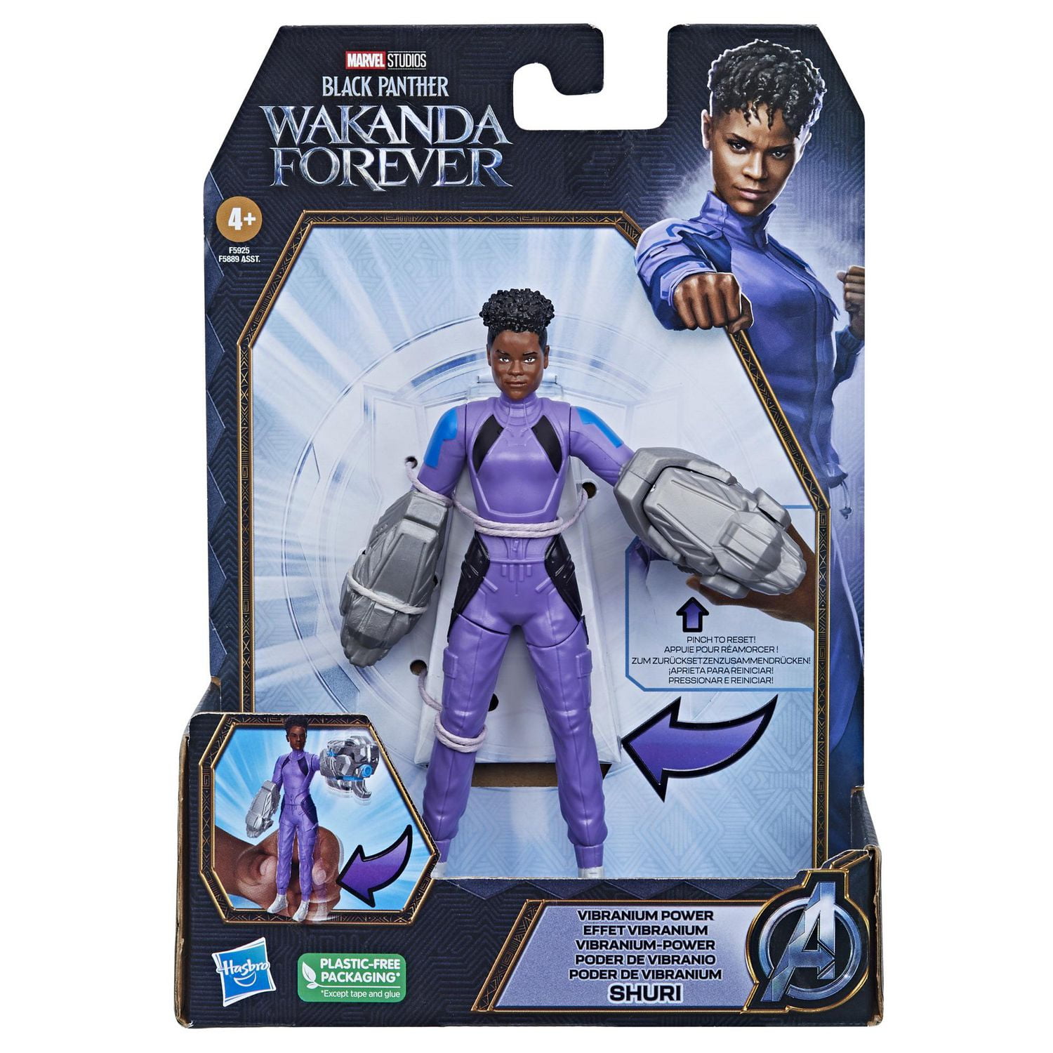 Marvel Studios' Black Panther Wakanda Forever Vibranium Power Shuri Action Figure, Toy for Kids Ages 4 and Up