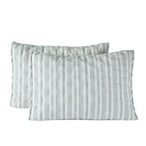 Better Homes & Gardens Teal Yarn Dyed Stripe Chambray Pillow Shams, King (2 Count)