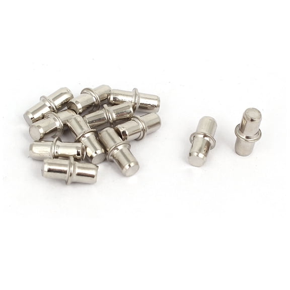 Unique Bargains Furniture Wardrobe Shelf Support Pins Studs Pegs Silver Tone 5mmx13.5mm 12Pcs