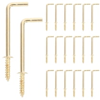 SEWOART 20Pcs Small L Shaped Screw Hooks Self Tapping Metal Screws for Photo and Picture Hanging
