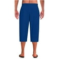 thumbnail image 6 of Mlzmgr Cotton Capri Pants for Men Straight Leg Drawstring Elastic Waist Capri Pants Casual Homewear Pants with Pockets, 6 of 7