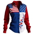 thumbnail image 2 of American Flag T Shirts Women America 250 Anniversary Long Sleeved Tops Summer Casual Tees, 2 of 3