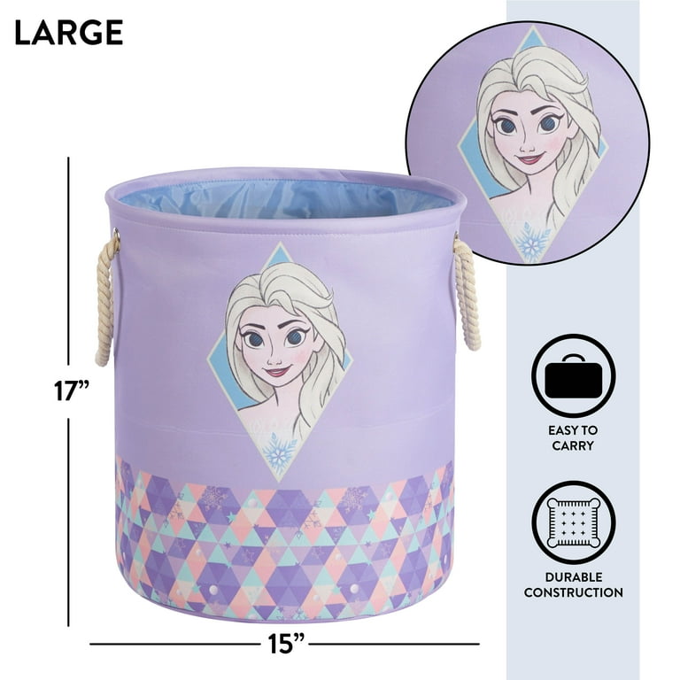 Disney Frozen Kids Fabric Round Nestable Storage Bin Set, 3-Piece