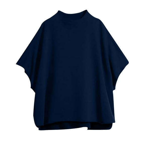 DailyTrove Women's Batwing Sleeve Poncho Top - Casual Oversized Blouse, Chic for Layering & Travel