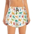 thumbnail image 2 of Balery Dinosaur Pantalones cortos deportivos para mujer con forro y dos bolsillos, elásticos, para entrenamiento, gimnasio, yoga-Large, 2 of 7