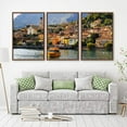 thumbnail image 2 of IDEA4WALL 3 Piece Framed Canvas Wall Art for Living Room, Bedroom Italy City Landscape Canvas Prints for Modern Home Decoration Ready to Hang, 2 of 4