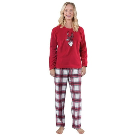 

Ameiqe Christmas Family Holiday Pajamas Matching Set Elks Print Christmas Top Sleepwear(Mom XL)