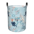 thumbnail image 1 of DouZhe Waterproof Collapsible Large Laundry Baskets, Kimono Crane Flowers Prints Circular Hamper with Handles, 1 of 6