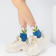 thumbnail image 4 of Women's Cute Floral Socks Ruffle Frilly Aesthetic 3D Flower Cottagecore Dress Sock 5 Pairs, 4 of 7