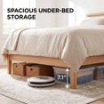 thumbnail image 4 of Queen Size Mid-Century Wood Platform Bed Frame with Slatted Headboard, No Box Spring Needed, Natural Wood, 4 of 9