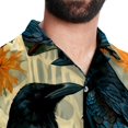thumbnail image 5 of Crow Men's Short Sleeve Hawaiian Poplin Shirt, Casual Printed Button Down Summer Beach Shirts - Unisex, 5 of 6