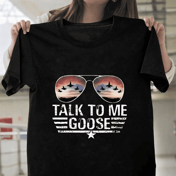 Talk To Me Goose Top Movie Parody Heavy Casual Unisex T-Shirt, up to size 3XL.