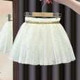 thumbnail image 3 of Toddler Rainbow Tulle Skirt Girls Sequin Glitter Elastic High Waisted Skirt Cute Party Casual Little Girl's Clothes, White, 1 Years, 3 of 5