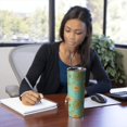 thumbnail image 4 of 20oz Blue Sunflower Polka Dot Pattern Skinny Tumblers Stainless Steel Tumbler with Lid and Straw,Vacuum Insulated Double Wall Travel Tumbler Cups with Cleaning Brush for Coffee,Tea, 4 of 6