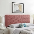 thumbnail image 3 of Headboard, King Size, Velvet, Pink, Modern Contemporary Urban Design, Bedroom Master Guest Suite, 3 of 10