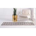 thumbnail image 2 of Unique Loom 3146430 2 x 13 ft. Rounded Trellis Frieze Runner Rug, Dark Gray, 2 of 5