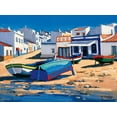 thumbnail image 2 of Quilici, Jean-Claude 14x12 Gold Ornate Wood Framed with Double Matting Museum Art Print Titled - Barques sur la plage dAlvor, 2 of 4