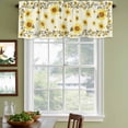 thumbnail image 4 of 2 Pack Valances for Windows, Yellow Sunflower Bees Window Valances for Living Room/Bedroom/Bathroom, Spring Summer Farmhouse Floral Light Filtering Kitchen Curtain Valance 60"W x18" L, 4 of 9