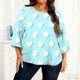 thumbnail image 1 of TaTaai Gradient Plus Size Long Sleeved T-shirt, Women's Round Neck Lightweight Top, All Seasons Garment, Casual Daily Party Dating Work Home Vacation Birthday Outfit, Hand Wash Gift, 1 of 6