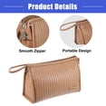 thumbnail image 5 of Vocoste PU Leather Makeup Bag Large Makeup Bag Make Up Brush Organizer Bag Toiletry Bag for Women Coffee Colour, 5 of 7