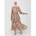 thumbnail image 3 of Green - Multi - Crew neck - Fully Lined - Modest Dress - Refka, 3 of 5