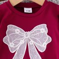 thumbnail image 6 of mgoYE Toddler Baby Girls Clothes Short Sleeve Bow Top + Straight Pants Girls Spring and Fall 2 Pcs Outfits 12-18 Months, 6 of 9