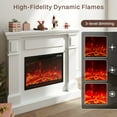 thumbnail image 2 of FURRYFECTION 43" Electric Fireplace with Mantel, 23" Freestanding Fireplace Heater TV Stand with Adjustable 3D Flame, Remote Control, 1500W, White, 2 of 7