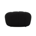 thumbnail image 3 of Benjara Reno Ola 48" Accent Chair- Tufted Cushions- Round Black Teddy Fabric, 3 of 5