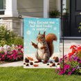 thumbnail image 2 of SPXUBZ Funny Squirrel Garden Flag 12x18 Inch, Woodland Animal Linen Yard Flag with Bird Feeder Design, Outdoor Decorative Flag for Garden Lawn Porch Nature Decor, 2 of 5