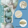 thumbnail image 3 of Welcome Fall Pumpkins Decorative Garden Flag, Autumn White Teal Pumpkin Farmhouse Yard Outside Decorations, Thanksgiving Seasonal Burlap Outdoor Small Home Decor Double Sided 12 x 18, 3 of 5