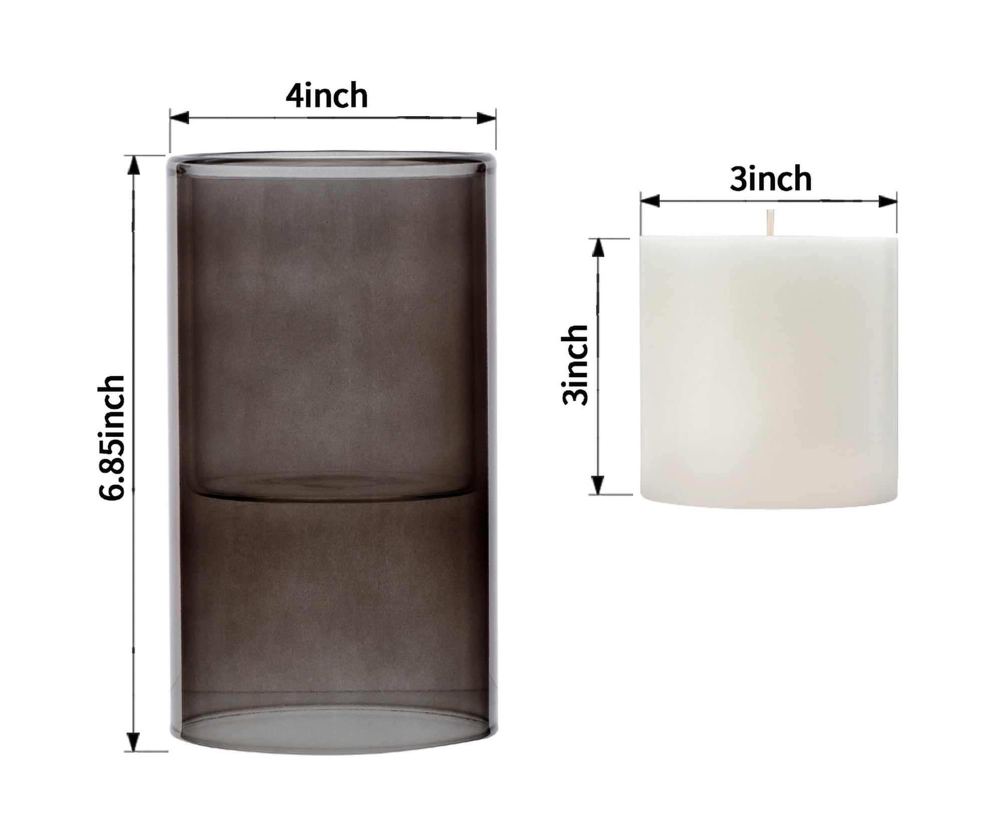 Mainstays Smoke Floating Glass Home Candle Holder Medium
