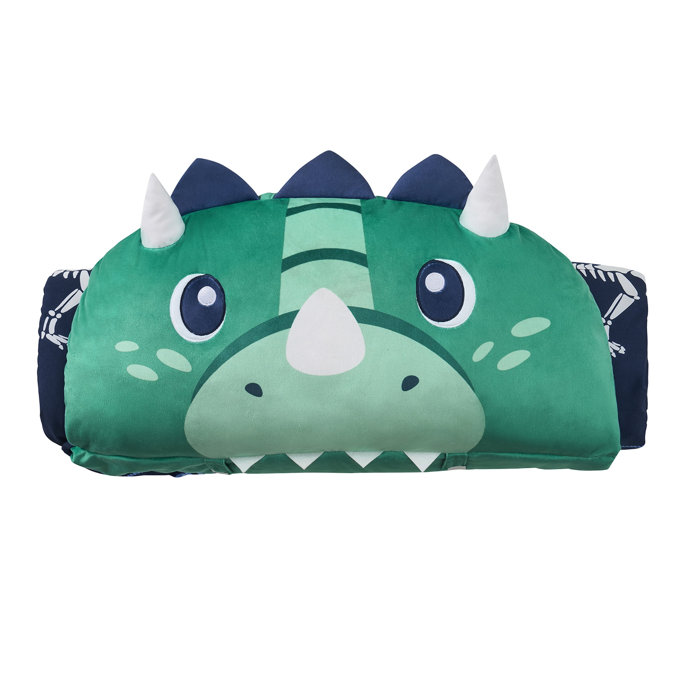Your Zone Green Dinosaur Glow in the Dark Kids Nap Mat, 24" x 70"