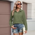 thumbnail image 4 of Long Sleeve Dress Shirts for Women Button Down Casual Business Work Tops with Pocket Tunic Blouses 2026 Army Green XL, 4 of 4